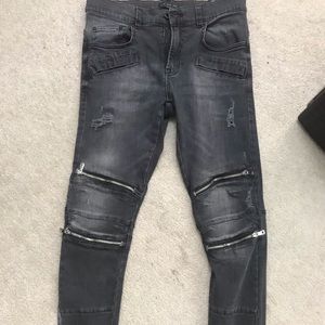 ⚡️ MENS ⚡️Moto X Biker Fashion Skinny Jeans